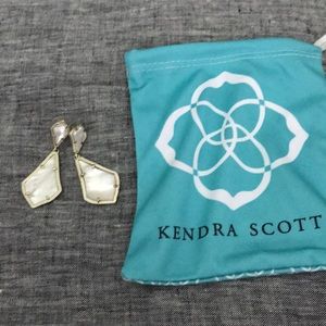 White Kendra Scott Drop Earrings